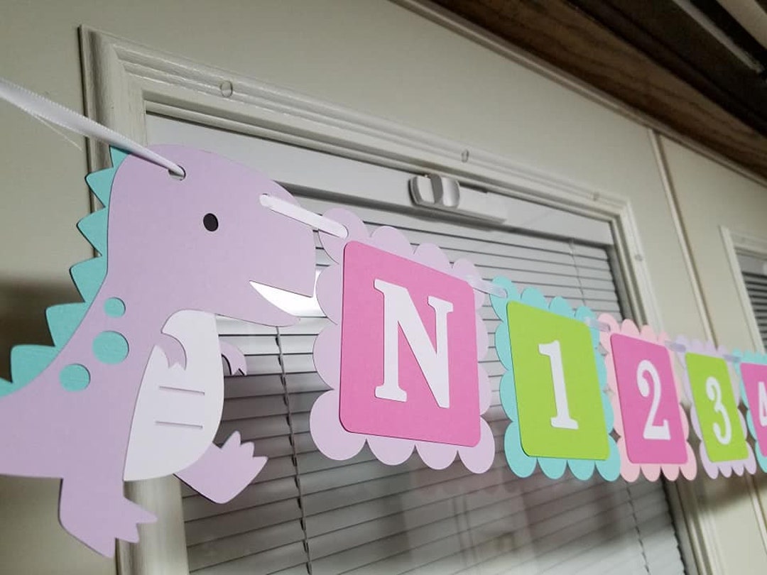 Dinosaur Photo Memory Banner, Dinosaur, Banner, Girl Dinosaur Banner ...