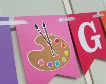Art banner, Painting party, paint birthday birthday, artist birthday banner, art birthday decoration, art party, paint party, painting party
