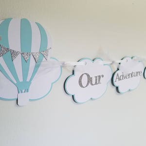 Hot air balloon banner, Hot air balloon baby shower,  Hot air balloon decorations, hot air balloon party, hot air balloon birthday