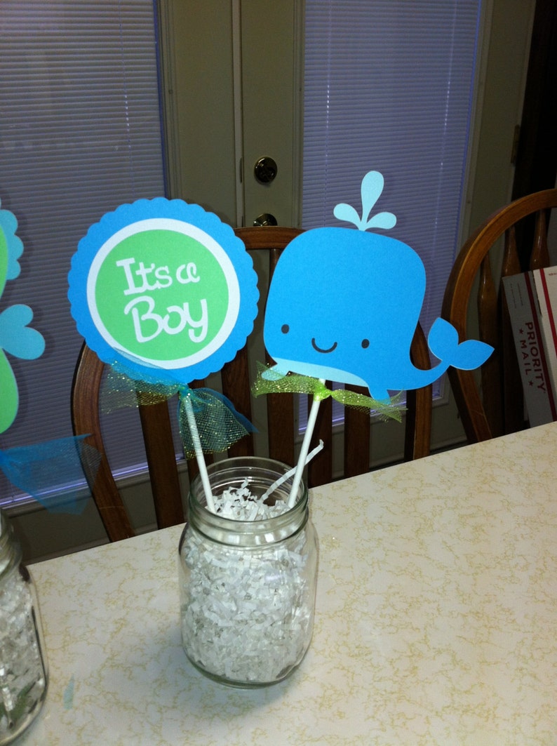 Whale Its a Boy Centerpiece Whale Baby Shower Whale Etsy