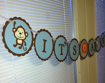 Safari Its a boy banner, Safari its a boy, safari baby decorations, safari party, safari birthday, safari baby shower, safari decorations