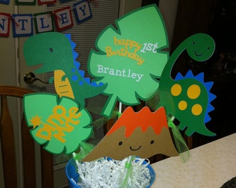 Dinosaur centerpiece sticks