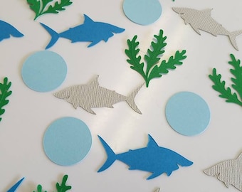 shark confetti, shark table scatter, shark decorations, fish birthday party, fish birthday,  confetti, jumbo confetti table scatter