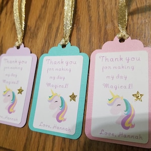 Unicorn favor tags, unicorn party decorations, unicorn party favor, unicorn pastel favor tags, unicorn, unicorn birthday, 1 dozen