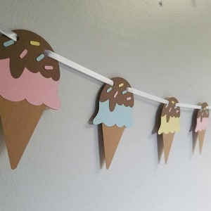 Ice cream garland, ice cream party, ice cream party decorations, ice cream banner, ice cream birthday, ice cream decorations, ice cream cone image 1