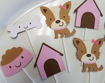 Puppy cupcake toppers, dog cupcake toppers, puppy party, puppy birthday