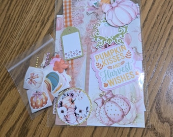 Sweet pumpkin harvest junk journal or scrapbook kit, mystery Pumpkin kit, Pumpkin ephemera