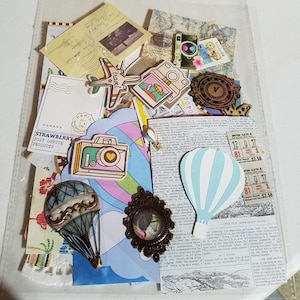 Travel junk journal kit, junk journal kit, travel ephemera, travel scrapbook ephemera