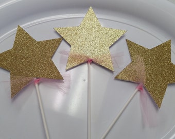 Star Centerpiece, Princess decorations, Princess centerpiece sticks, crown centerpiece sticks, it's a girl baby shower,