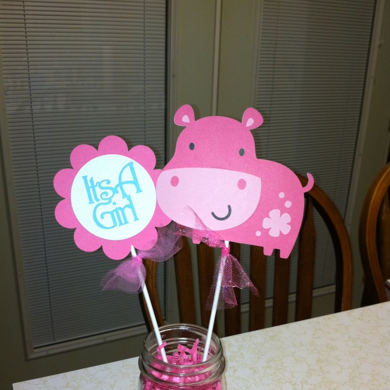 Hippo Its A Girl Centerpiece Hippo Baby Shower Hippo Etsy Hippo Its A Girl Centerpiece Hippo Baby Shower Hippo Etsy