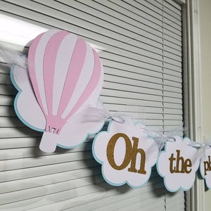 Hot air balloon banner, Hot air balloon baby shower,  Hot air balloon decorations, hot air balloon party, hot air balloon birthday
