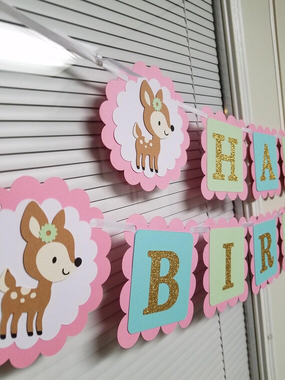 Big Dot Of Happiness Woodland Creatures - Birthday Party Letter Banner Decor Happy Birthday