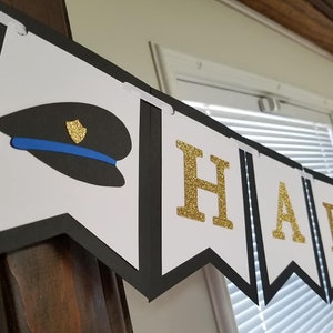 Police banner, police retirement party, police retirement, retirement party, police birthday party, police party