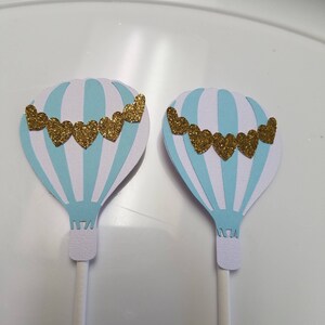 Hot air balloon centerpiece sticks, Hot air balloon baby shower,  Hot air balloon decorations, hot air balloon party