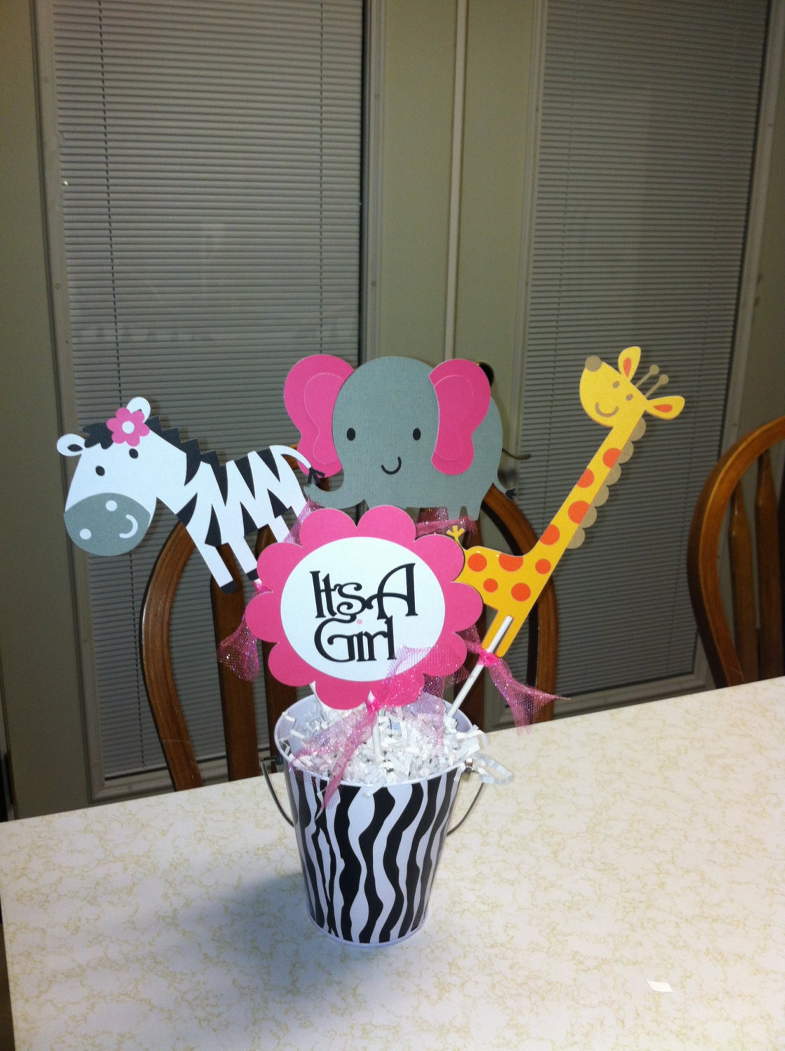 Zoo Animals Centerpiece Its a Girl Centerpiece Its a Girl Etsy