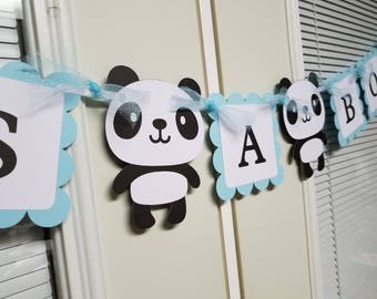 Panda  Its a boy banner, panda bear baby shower, panda bear centerpiece, It's a boy centerpiece, its a boy decoration,