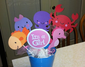 Under the sea Its a girl centerpiece, under the sea baby shower, under the sea centerpiece, under the sea centerpiece, under the sea party