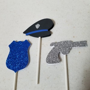 Police centerpiece sticks, police retirement party, police retirement, retirement party, police birthday party, police party