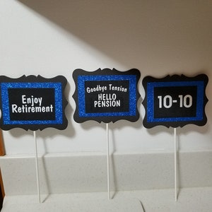 Police centerpiece sticks, police retirement party, police retirement, retirement party, police birthday party, police party