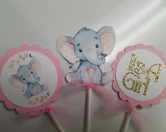 Elephant centerpiece, elephant baby shower, elephant it's a girl, elephant decorations,  elephant party, elephant its a girl