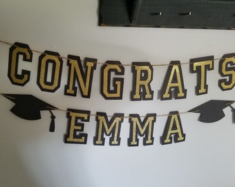 Graduation banner Congrats Graduate Custom color banner Graduation decorations custom congrats name banner