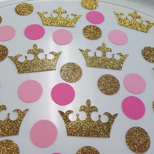 crown confetti, confetti, gold confetti, princess confetti, baby shower confetti