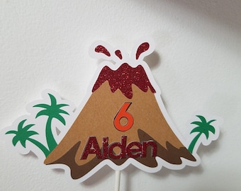 Volcano cake topper, Lava cake topper, Volcano birthday, lava birthday party, volcano party decorations