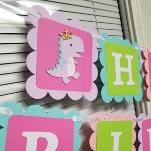 Dinosaur banner, Dinosaur princhess banner, girl dinosaur banner, princess dinosaur party, , girly dinosaur, pastel dinosaurs, dinosaur