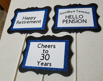 Police centerpiece sticks, police retirement party, police retirement, retirement party, police birthday party, police party