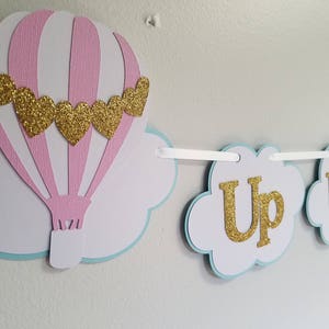 Hot air balloon banner, Hot air balloon baby shower,  Hot air balloon decorations, hot air balloon party, hot air balloon birthday