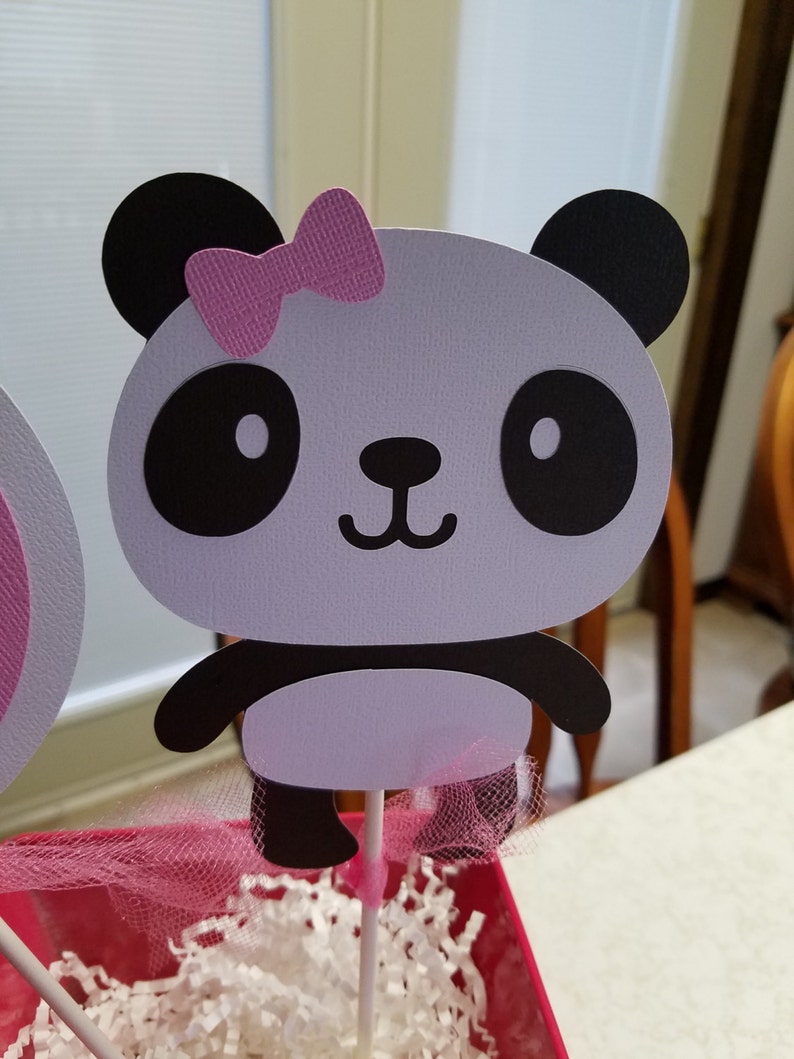 Panda Its a girl centerpiece, panda bear baby shower, panda bear centerpiece, It's a girl centerpiece, its a boy decoration, image 2