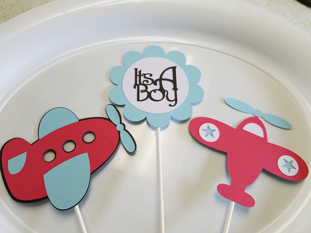 Airplane It's a Boy Centerpiece Sticks It's a Boy Etsy