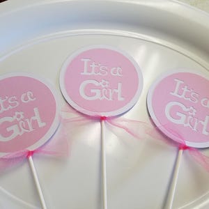 It&#39;s a girl centerpiece, flower centerpiece sticks, baby shower
