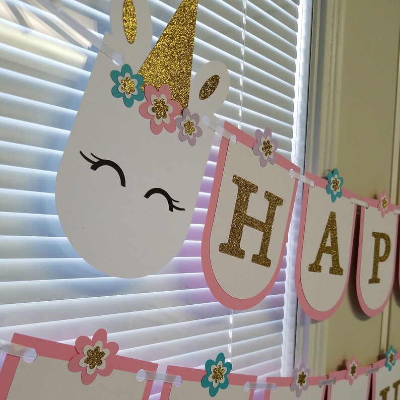Personalized Unicorn Birthday Banner - Custom Name Party Decor For Girls
