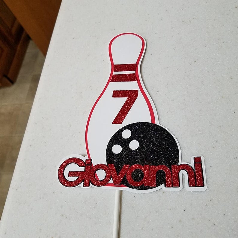 Bowling birthday cake topper bowling pin cupcake toppers bowling pin cupcake Bowling party Bowling ball party decorations
