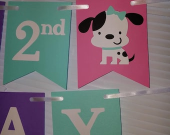 Puppy banner, Birthday banner, Puppy Happy birthday banner, Puppy decoration, Puppy party, Puppy Birthday, Dalmation Banner