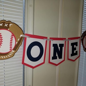 Baseball first birthday,  baseball party, baseball highchair banner, baseball birthday