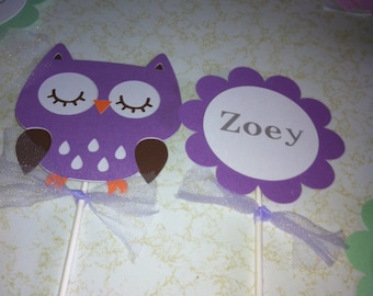 Owl Baby Shower centerpiece sticks, owl baby shower, owl centerpiece, owl party, its a girl shower