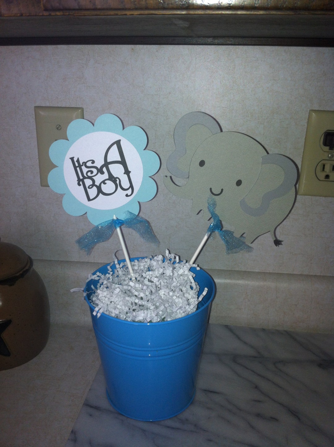 Elephant It's a Boy Centerpiece Sticks Safari Centerpiece Etsy