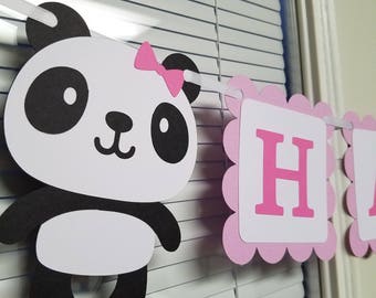 Panda bear birthday banner,panda banner, panda bear party, panda bear decorations panda bear centerpiece, panda bear baby shower