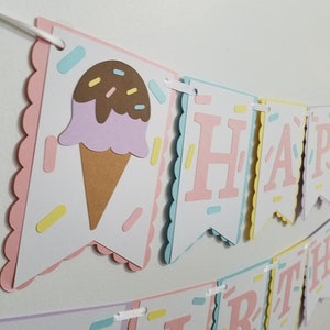 Ice cream birthday banner, Ice cream decorations,  Ice cream banner, Ice cream party, Ice cream sprinkle party