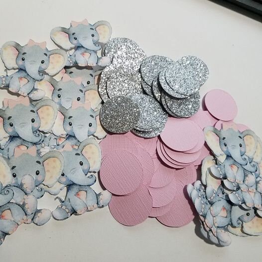 Elephant confetti Elephant elephant baby shower elephant its a girl elephant decorations girl elephant decorations elephant