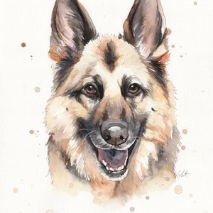 CUSTOM pet portrait. Animal watercolor painting based on a picture. Cat dog or any animal. Realistic hand-painted minimalist made to order