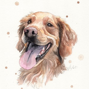 CUSTOM dog watercolor portrait. Dog watercolour animal painting based on a picture. Realistic hand-painted minimalist made to order