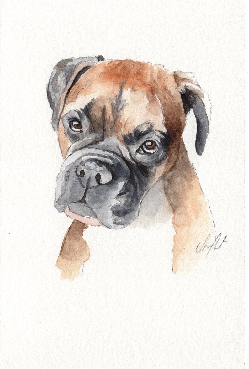 MINI dog portraits Simple custom dog portraits. Animal watercolor painting based on a picture. Cat dog or any animal. Made to order image 5