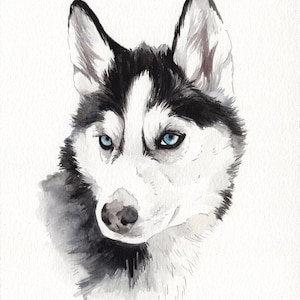 MINI dog portraits - Simple custom dog portraits. Animal watercolor painting based on a picture. Cat dog or any animal. Made to order