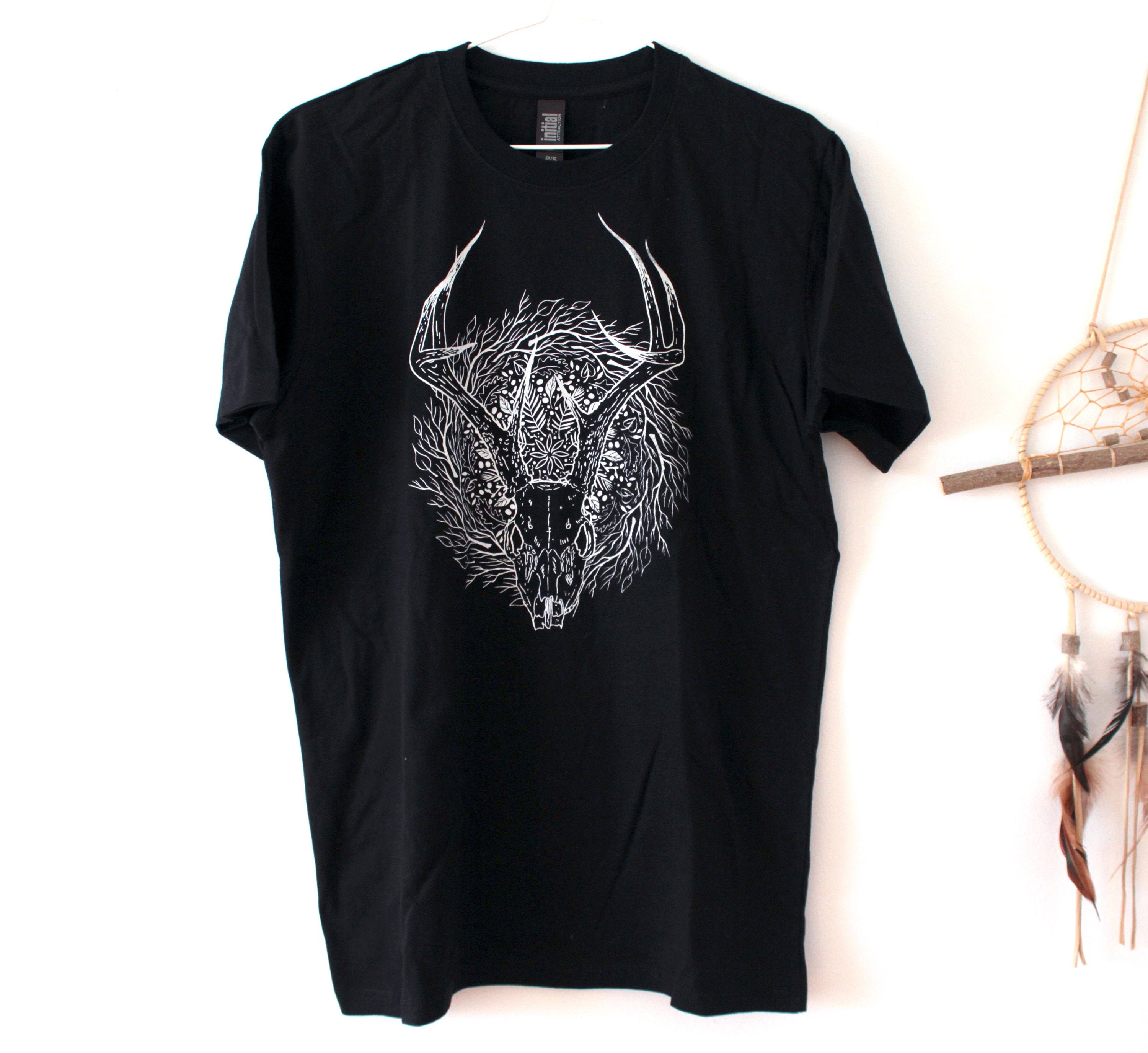 Deer Skull Unisex Cotton Screen Printed 