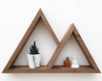 Mountain Shelf - Triangle Shelf - Geometric - Plant Shelf - Mountain Wall Art - Outdoor Explorer Gift - Traveller Adventurer - Crystal Shelf