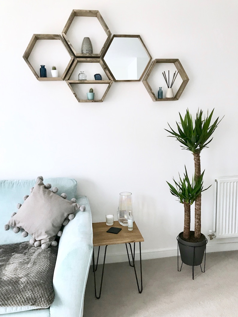 Hexagon Shelf Hexagon Shelves Geometric Shelf Plant Etsy UK