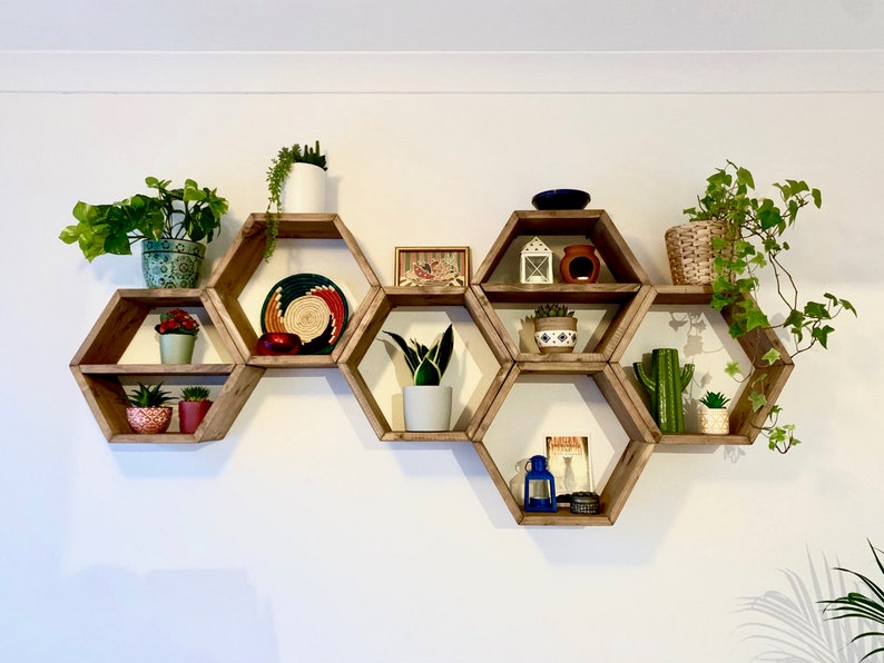 Hexagon Shelf Hexagon Shelves Geometric Shelf Plant Etsy UK